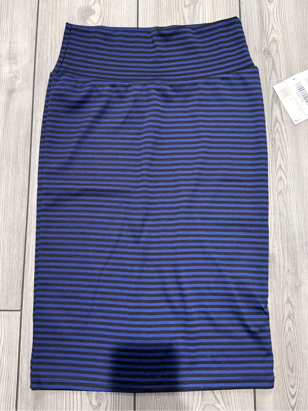 LuLaRoe Navy and Black Striped Pencil Skirt